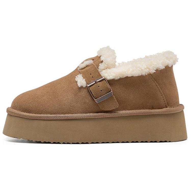 TASMAN AUS Cow Split Leather Fleece Lined Platform Casual Snow Boots Women's