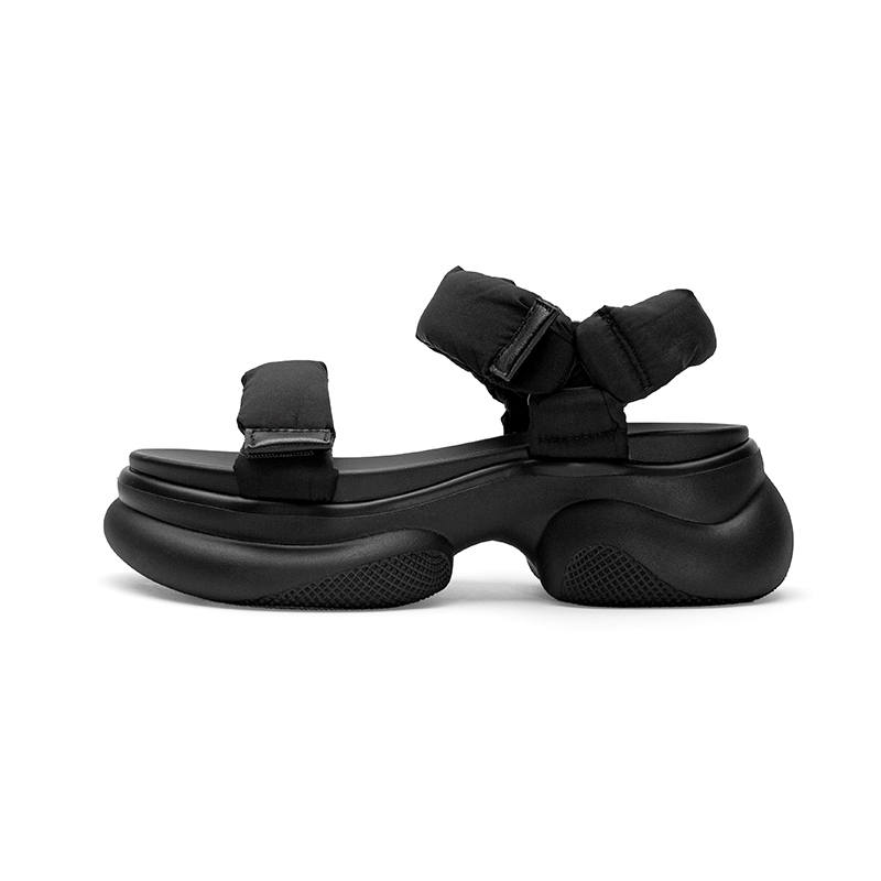 TOOMANYSHOES Summer Trendy Versatile Comfortable Platform Abrasion Resistant Sports Casual Beach Sandals Women's Black