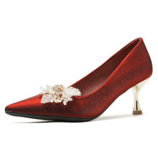 TADSW Slim Heel High Heels Women's Burgundy