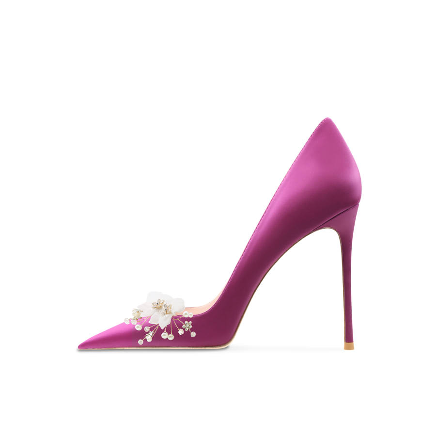 Ganxiaojie Pu High Heels Women's Dark Rose Red