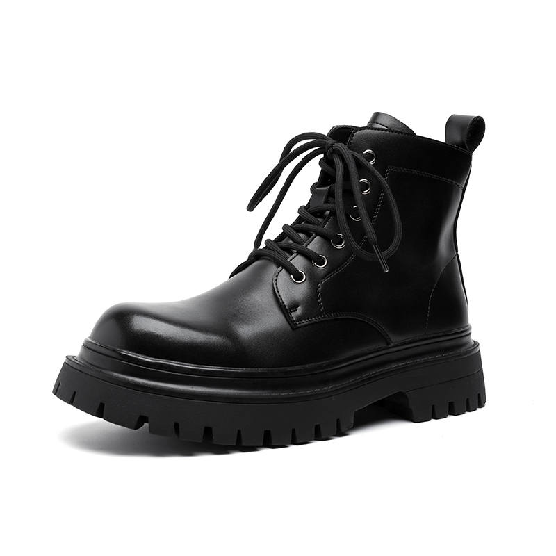 MODENGPAN MODENGPAN PU Short Combat Boots 3CM Men's Black