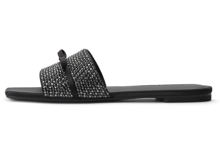 CHARLES&KEITH Composite Sole Slide Slippers 1cm Women's BLACK TEXTURED Black Textured