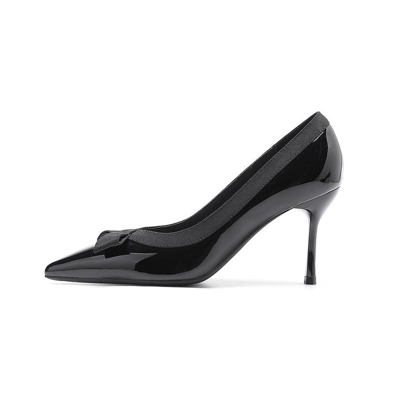 Zubumei Patent Leather Slim Heel High Heels Women's