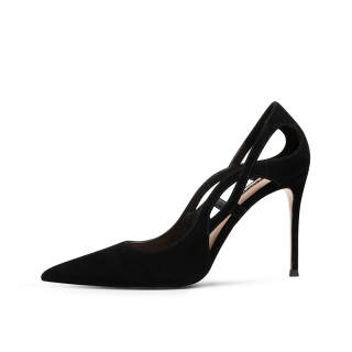 JOOC Slim Heel High Heels 7cm Women's Black