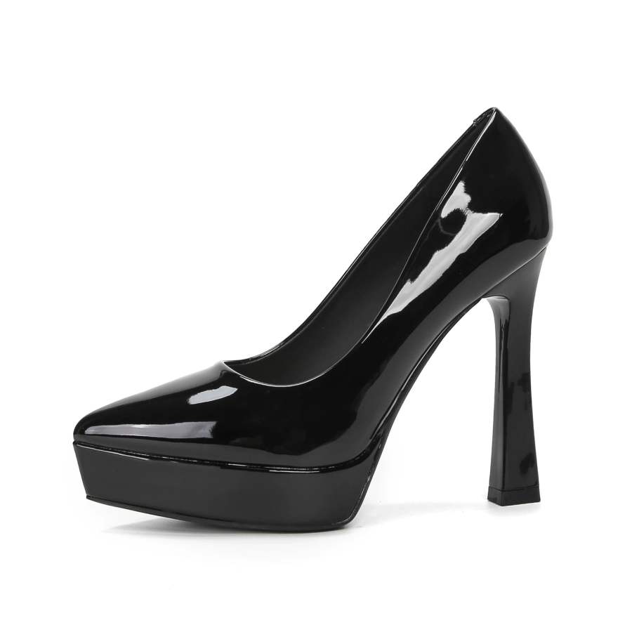 AFJI AFJI Microfiber Leather Chunky Heel High Heels Women's