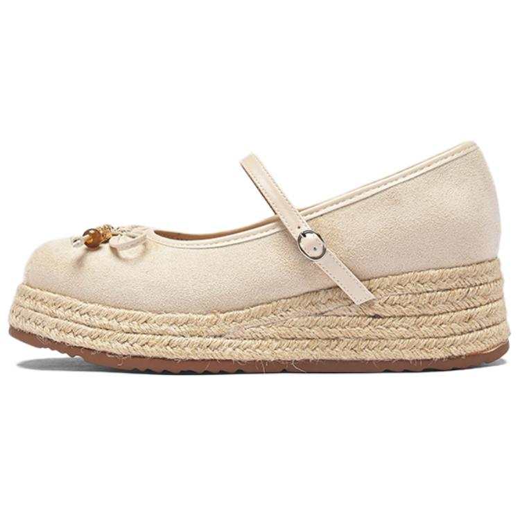 AGSDON AGSDON Fabric Platform Mary Jane Shoes 5.5cm Women's