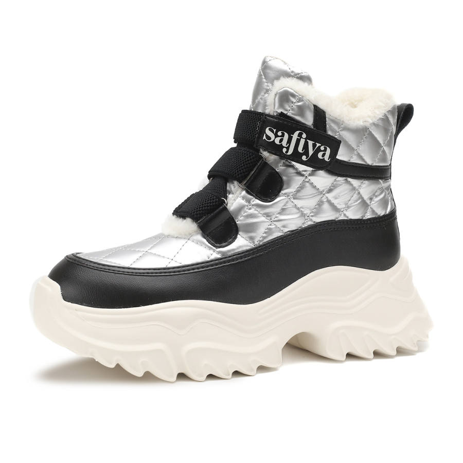 SAFIYA Snow Boots Women's Black/Silver/Beige