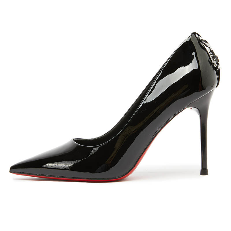 POOQ Pu Slim Heel High Heels 9cm Women's