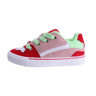 FREAKIC Crazy Candies Suede Abrasion Resistant Abrasion Resistant Low top Skateboard Shoes Women's Red