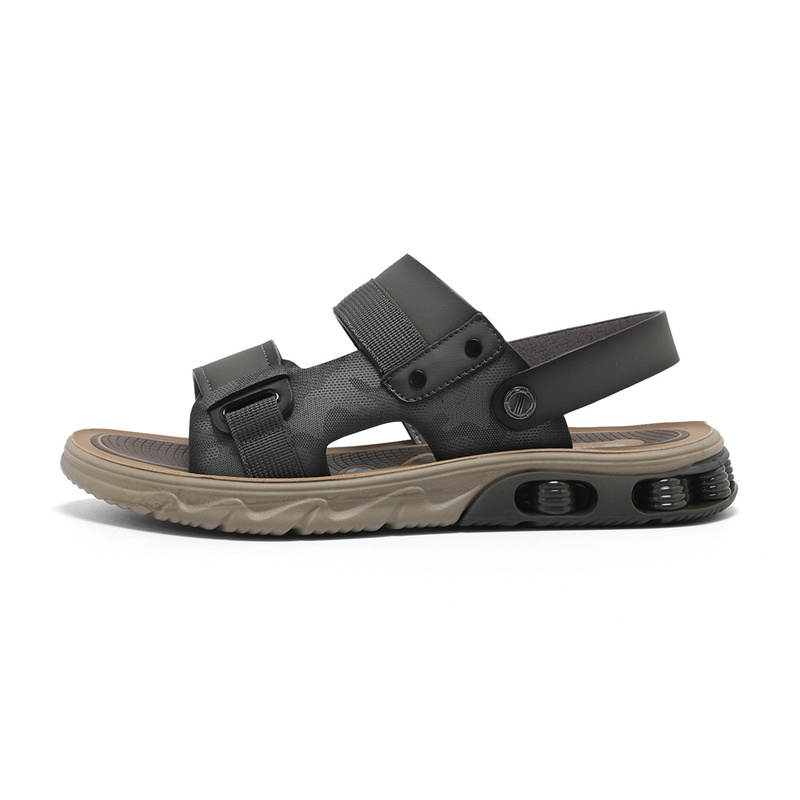 NAVIGARE Microfiber Leather Beach Sandals Men's Gray