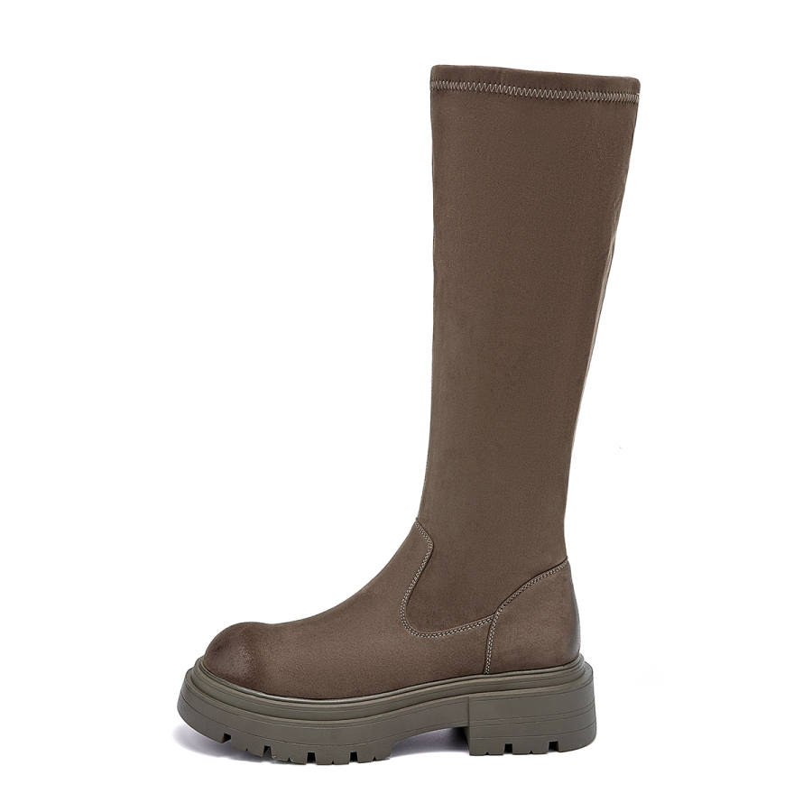 EBLAN EBLAN Fabric Ankle Boots Women's Coffee