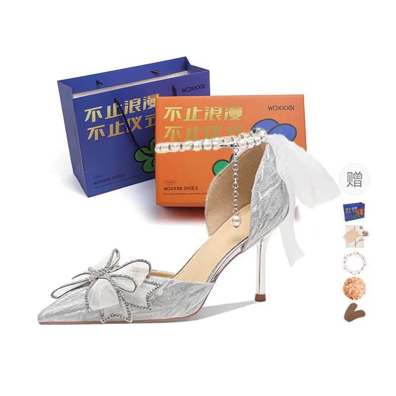 WOXXXN High Heels Women's Silver Champagne