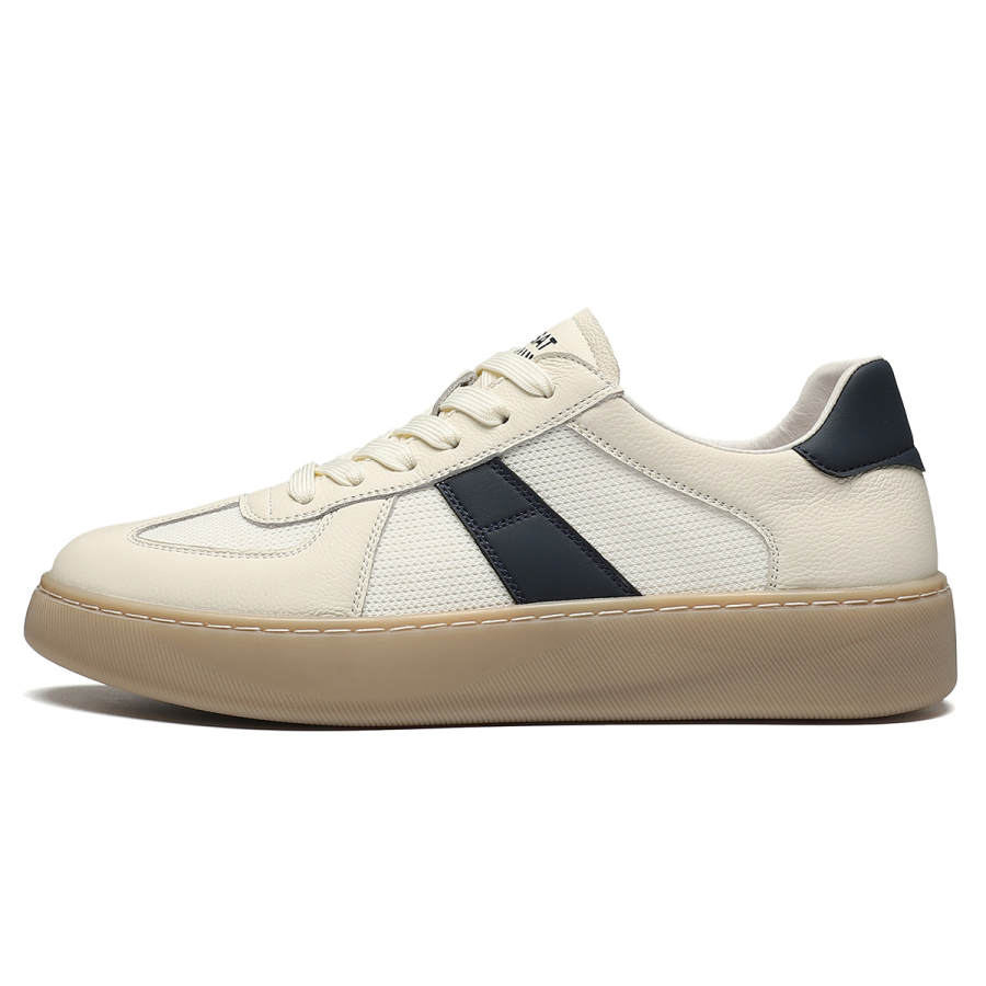 ST&SAT Textile, Top Grain Cow Leather Lightweight Breathable Lightweight And Breathable Low top Skateboard Shoes Men's