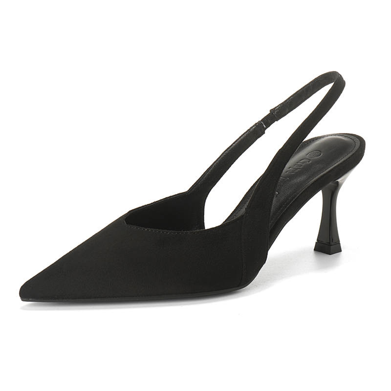 ZUOMILUO Microfiber Leather Chunky Heel High Heels 7cm Women's