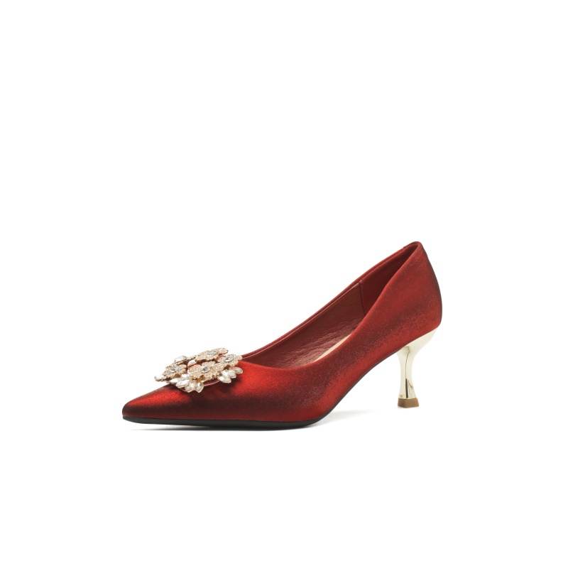 ZUOMILUO Silk Slim Heel High Heels Women's