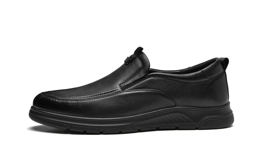 HLA Top Grain Cow Leather Casual Shoes Men's Black