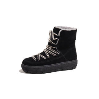 BESTFEEL Cow Suede Thermal Slip Resistant Fleece Lined Slip Resistant Short Snow Boots Women's