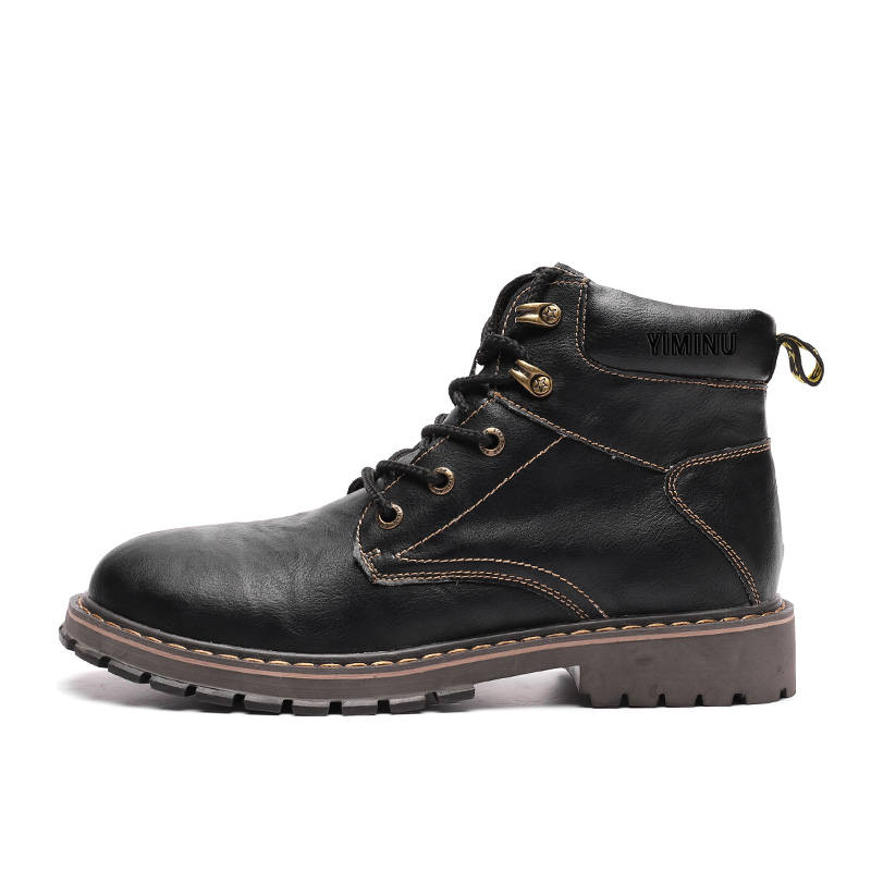 YIMINU Combat Boots Men's Black/Gray
