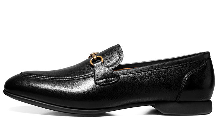 THOM WILLS Business British Slip on Loafers Old Money Style Casual Leather Shoes Men's Black