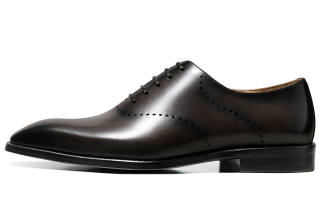THOM WILLS British Business Calfskin Oxford Shoes Old Money Style Dress Shoes Men's Iron Gray Polished