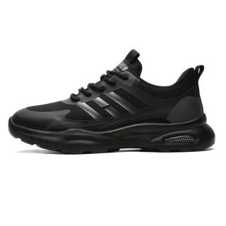GIGIRYO Cow Leather Cushioning Breathable Lightweight Low top Casual Shoes Men's Black