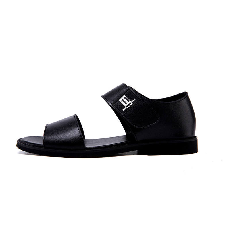 Devanro Devanro Cow Leather One Strap Sandals Men's Black