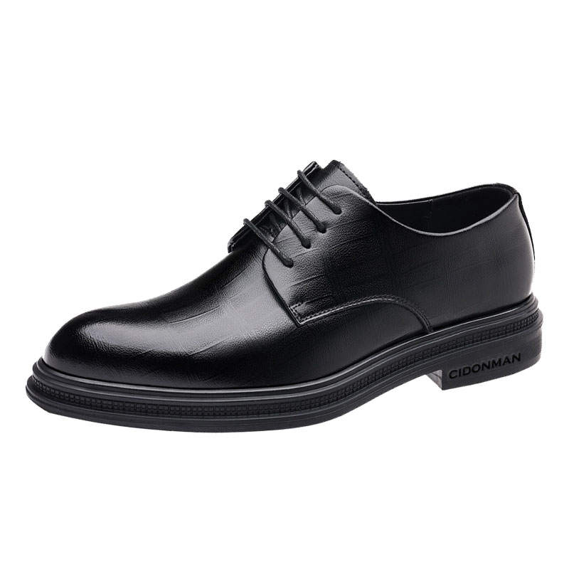CITONGXIANSHENG Cow Split Leather Casual Shoes Men's Black