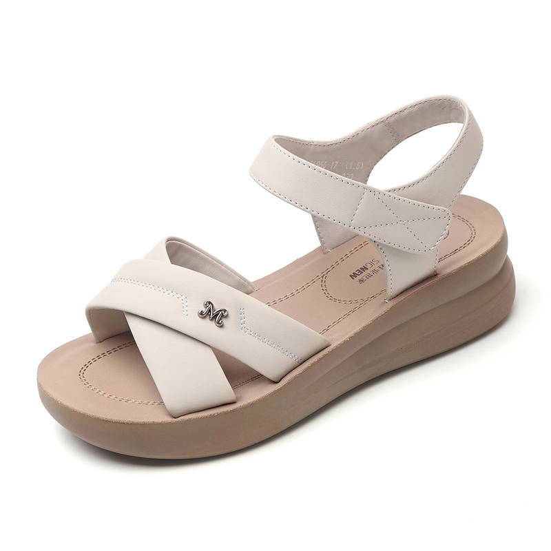 XINNUO XINNUO Cow Leather One Strap Sandals Women's
