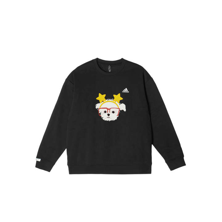 Adidas Adidas LABEL Sweatshirts Unisex Black Crew Neck Thickened
