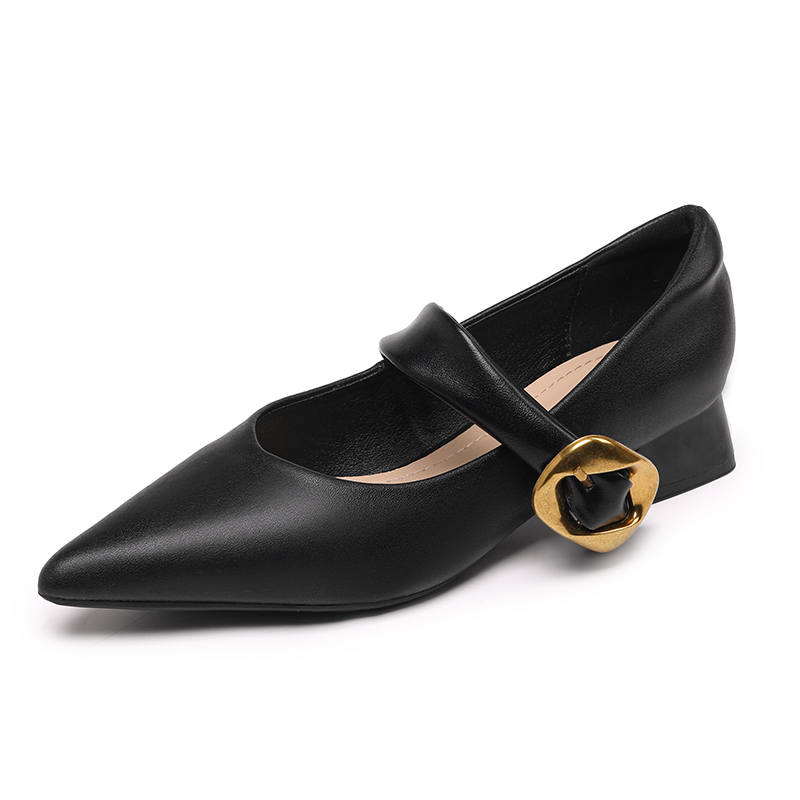 JIUXINGDAO Mary Jane Shoes Women's Apricot, Khaki