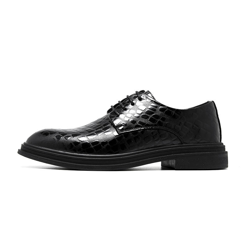 LUOMAIKE Cow Split Leather Dress Shoes Men's Black