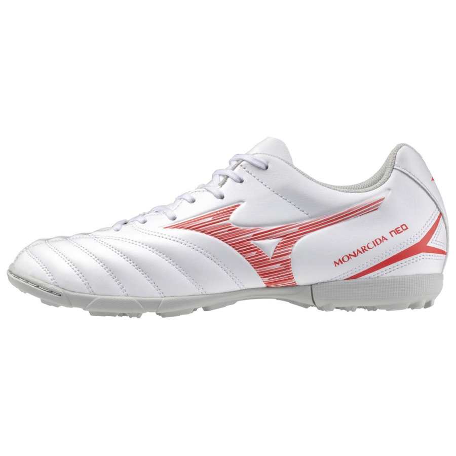 Mizuno AG Artificial Ground Cushioning Abrasion Resistant Cushioning, Wear Resistant Soccer Shoes Unisex White Red