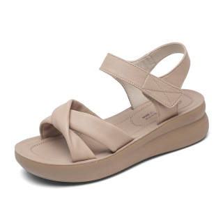 XINNUO Beach Sandals Women's Apricot/Ecru