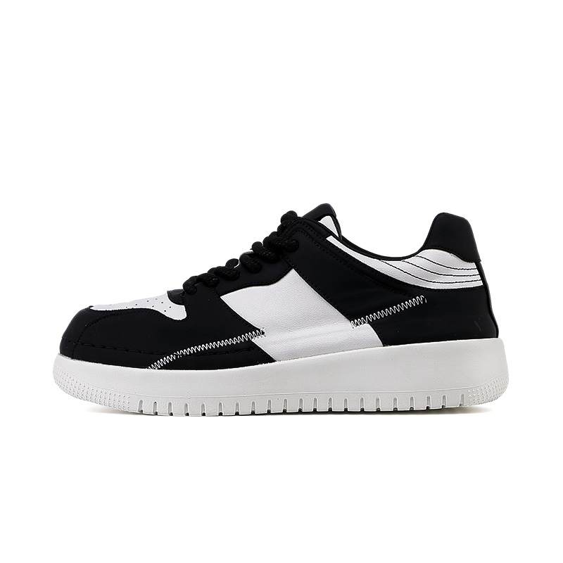 COSUOIS Cow Leather Fashion Trend Men's Casual Shoes Unisex Black White