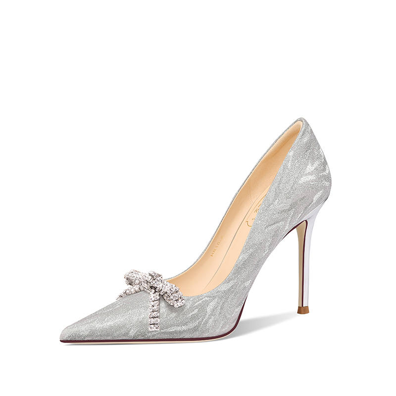 Holy Rose Slim Heel Commemoration High Heels Women's Silver