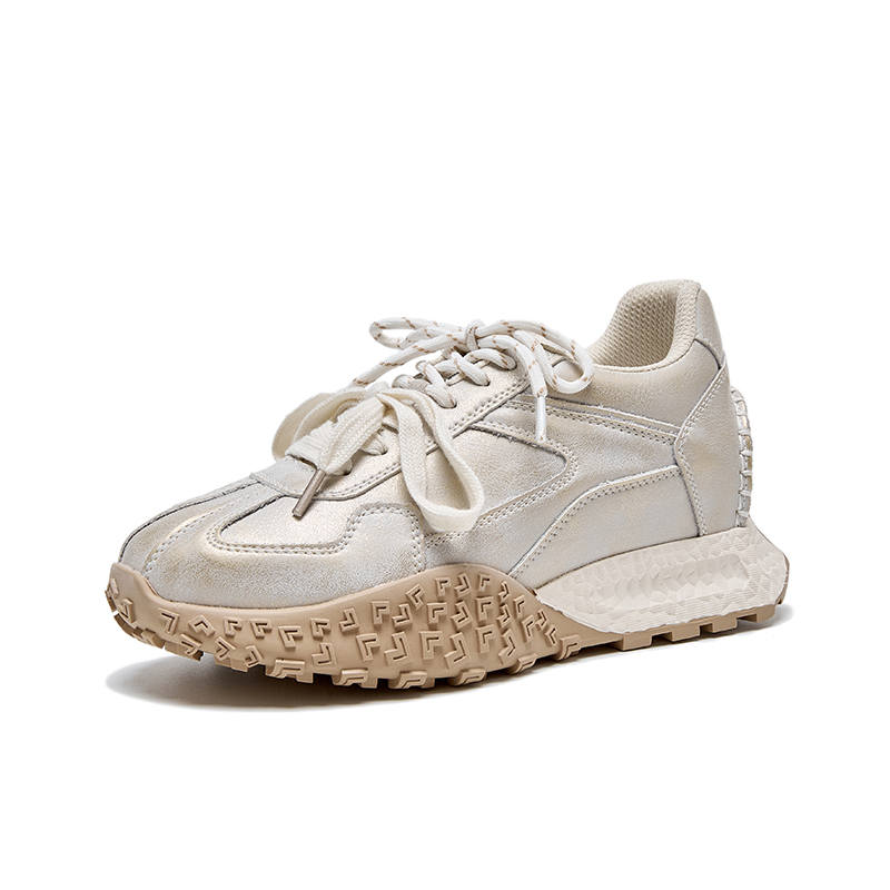 CHIBANG Cow Leather Lightweight Low top Chunky Sneakers Women's