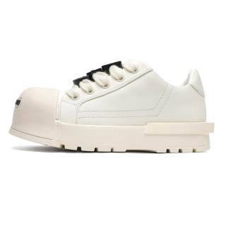 JIPOSEN Height Increasing Height Increasing Low top Large Head Niche Casual Shoes Unisex White