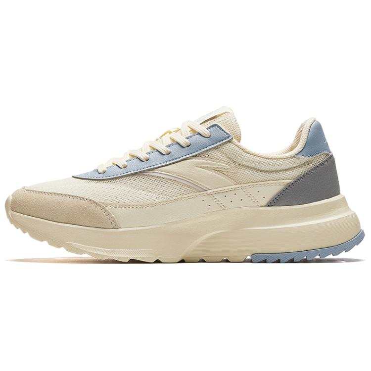 Anta Cushioning Slip Resistant Low top Casual Shoes Women's Beige Blue Gray