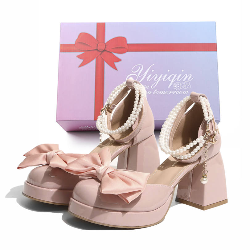 YIYIQIN Chunky Heel Mary Jane Shoes 7cm Women's