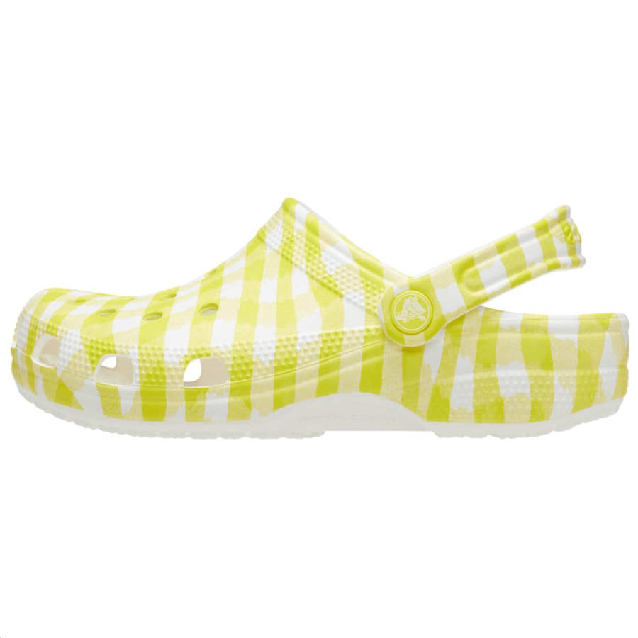 Crocs Crocs Classic Gingham Clog Daylily Clogs Unisex White Yellow