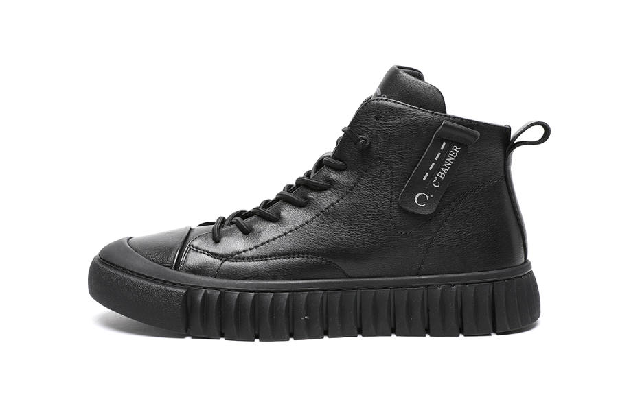 C°BANNER Skateboard Shoes Men's Mid Top Black