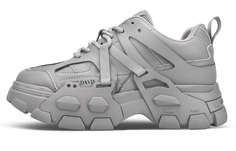 HART DAVIS HART DAVIS Deconstructed Style Cow Leather Height Increasing Height Increasing Low top Chunky Sneakers Unisex Gray