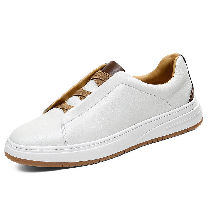MINGYITU Cow Leather Low top Skateboard Shoes Men's