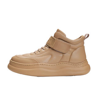 DENIERSEN Cow Leather Fleece Lined Versatile Fashion Comfortable Classic High top Casual Shoes Men's