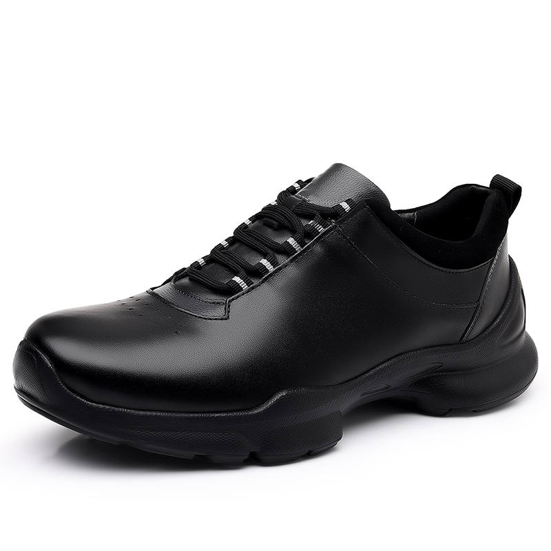 LAORENTOU Top Grain Cow Leather Comfortable And Trendy Casual Shoes Men's Black