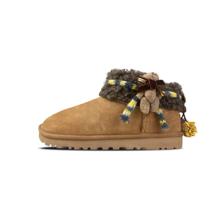 UGG CLASSIC ULTRA MINI Sheepskin Thermal Ankle Length Snow Boots Women's Chestnut Brown