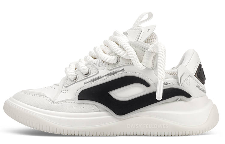 Daisy Fellowes Rocket 001 Leather Stylish Skateboarding Shoes Unisex Chanel Inspired White
