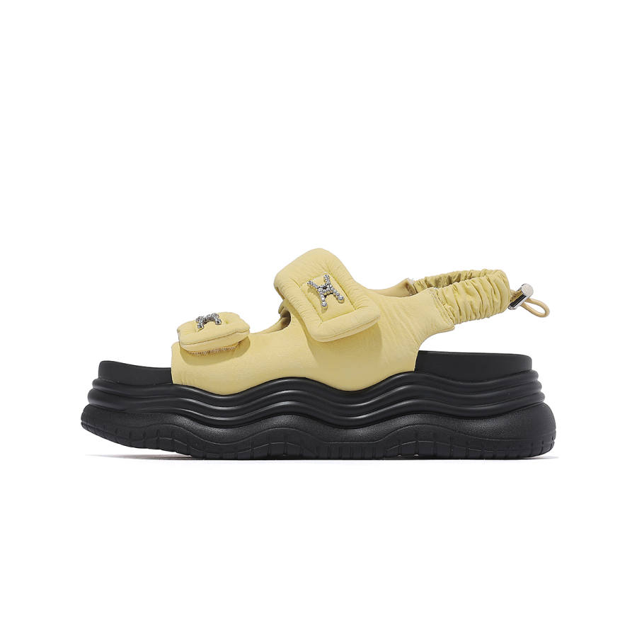 CARDANRO Beach Sandals Women's Black/Yellow