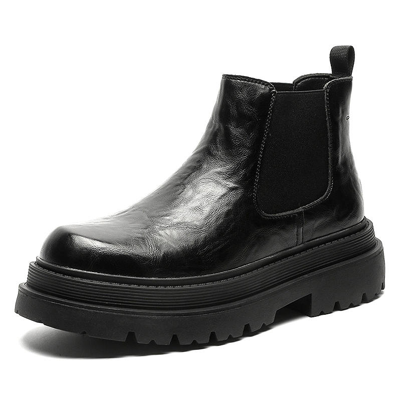 KAQIAODI Short Chelsea Boots Men's Black