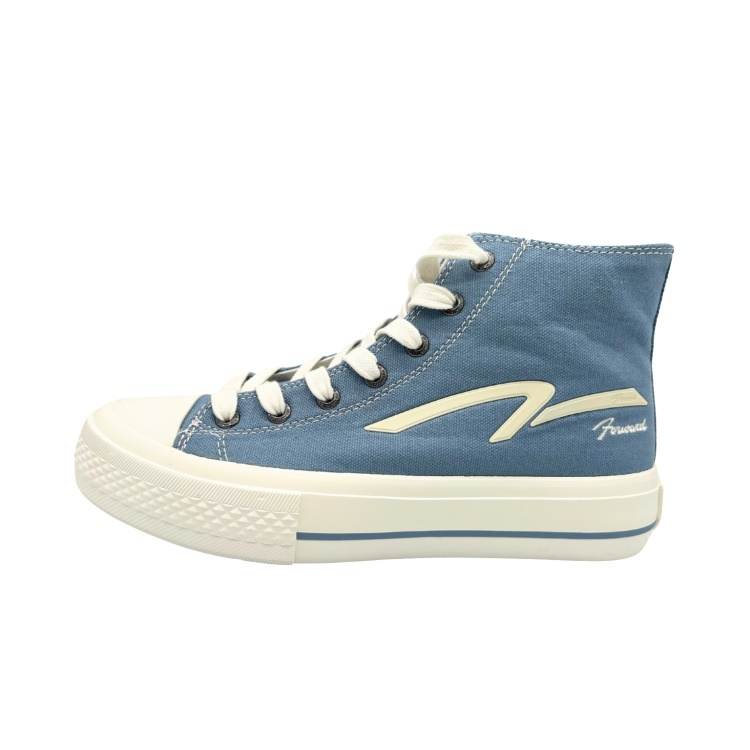 QIANJIN Abrasion Resistant Lightweight Height Increasing High top Canvas Shoes Women's Gray Blue